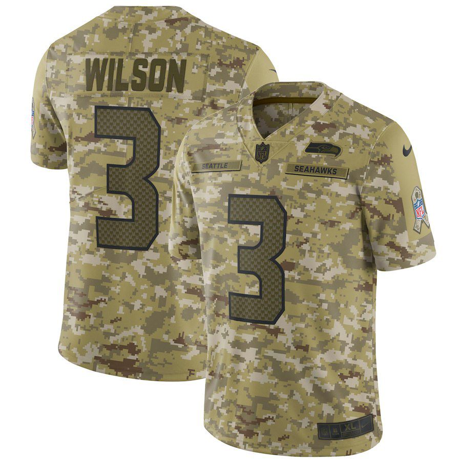 Men Seattle Seahawks #3 Wilson Nike Camo Salute to Service Retired Player Limited NFL Jerseys->seattle seahawks->NFL Jersey